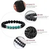 Strand Kralen Strengen Natuursteen Zwarte Lava Armbanden Voor Vrouwen Mannen Chakra Blauw Turkoois Armband Mode Boeddha Yoga Sieraden H Raym22