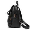 Ryggsäck i kvinnors casual pu läder knapsack resa mochila escolar masculina backpack zainetto donna lady solid ny f-500 x0529