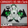 Kit de corpo para Honda Bodywork CBR600F3 600CC 600FS 64No.196 CBR 600 600F3 95-98 Graffiti Verde CBR600 F3 FS CC 97 98 95 96 CBR600FS CBR600-F3 1997 1998 1995 1996 Fairing + Tank