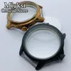 44mm copper black stainless steel watch case fit Sea-gull ST36,ETA 6497,6498 movement mens watch case
