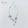 Orecchini pendenti con zirconi cubici a catena lunga in argento sterling 925 per le donne Orecchini pendenti con orecchini a goccia coreani 210707