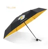 Daisy Mini Pocket Paraply Regn Kvinnor Fällande Klar Män Anti UV Parasol Svart Sun Paraplyer