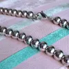 Hohe qualität polierte edelstahl männer 20 ~ 36 zoll länge hummer schnalle 10mm runde perlen halskette n590