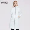 Miegofce Jacket H-formad design knä längd hög reversibel glidplatta för kvinnor står krage parka 211011