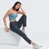 L-110 Femmes Yoga Tenues Pantalons Lâche Jambe Droite Tenue Cordon Taille Élastique avec Poche Drapée Sports et Loisirs Joggers Anti-transpiration pour