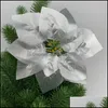 Fournitures de fête de fête maison jardin noël or et argent rouge imitation fleurs couronne d'arbre de noël décorations en rotin livraison directe 202