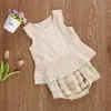 6m-4Y Infant Toddler Baby Kid Girls Clothes Set Summer Lace Ruffles Vest T shirt Top Shorts Bloomers Outfits Vintage 210515