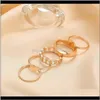 Band sieradenketens ketting mode trend persoonlijkheid feest voor vrouwen gouden hart-vormige ringen 5-delige set ring drop levering 2021 4xnah