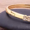 Bangle Top Quality Korea Lovers Double Layers Woman Luxury Zircon Bangles Real Gold Plated Party Wedding Jewelry Gifts Melv22