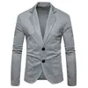 Mens Knitting Suits Blazers Fashion Casual Slim Fit Single Breasted Two Button Suit Blazer Jacket Men Terno Masculino 2XL 211120