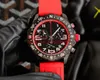 Relógios de pulso 5 cores 44 mm X82310A41B1S1 Preto PVD Caso VK Quartzo Cronógrafo Faixas de borracha de trabalho Relógio masculino Watches252N