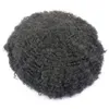 Pele fina afro toupee 10mm homem weave unidade de cabelo preto homens kinky cacheado masculino os cabelos humanos pêlos kinky enrolar máquina completa feita