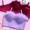 Pure Color Sexy Gathered Underwear Outside Wear Corset Breast Vest Women Fashion Sleeveless Bustier Crop Tops R201 210527