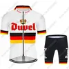 Set da corsa 2021 Duvel Cycling Jersey Set Germania Abbigliamento bici Uomo Corsa su strada Tuta da bicicletta Pantaloncini con bretelle MTB Maillot Fahrradbekleidung