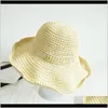 Beanie / Chapéus de Crânio Chapéus, Lenços Luvas Moda Aessórios Gota Entrega 2021 Coréia Beach Chapéus para Mulheres Dobrável St Summer Outing Sunscreen