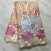 5 yards / partij Prachtige roze Afrikaanse in water oplosbare stof en bloem borduurwerk Franse guipure kant materiaal voor dressing pl51757