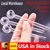 100pcs/lot Pyrex Glass Oil Burner Pipe Clear High Quality Smoking Pipes Transparent Great Tube Nail Tips Stock In USA