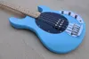 Blue body 4-strings Electric Bass Guitar with Maple neck,Black pickguard Chrome Hardware,offer customized.