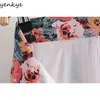 Holiday Summer Beach Boho Skirt Women Side Zipper High Waist Pleated Long Vintage Floral Print Chiffon Jupe Femme 210430