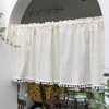 Cortina cortinas amarelo margarida curtinas curtas para armário de cozinha janela de porta pequena divisória coreana pastoral fresco bege branco café metade