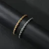 Länk, Kedja 5 / 3mm Rope Armband Mens Rostfritt stål Guldfärg på hand Fashion Hip Hop Twist armband för manlig grossist 7inch