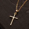 女性男性のためのファッションクロスチェーンネックレスのための高級チョーカーゴールドジュエリーペンダントネックレス十字架クリスチャン飾りギフトG1206