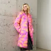 Women Faux Fur Jacket Multicolor Sparkling Long Sleeve Fourrure Femme Fluffy Hairy Warm Fake Coat Winter Slim Outerwear 211220