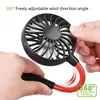 Mini Portable Fan USB Uppladdningsbara halsband Gadgets Lazy Hängande Dubbla kylning Mini Sport 360 grader Roterande för hemmakontor i lådan 2022