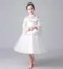 Beauty Ivory Rękawy Aplikacja Girl's Pagew Flower Girl Dresses Princess Party Child Spódnica Custom