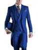 Costumes pour hommes Blazers Design blanc / noir / gris / gris clair / violet / bordeaux / bleu Tailcoat hommes de fête en smoking de mariage (veste + pantalon + V