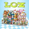 Loz 300-400 pezzi Mini Street View Street Scene Toys Modello creativo puzzle Building Toy for Children Birthday Gift Y1130