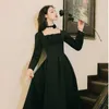 Party Dres Long Elegant Black Lady Evening Korean Fashion High Waist Women's Clothing Autumn 210604