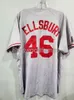Custom Jacoby Ellsbury 46 Baseball Jersey Kelsey Stitched Mannen Vrouwen Jeugd Kid Baseball Jersey XS-6XL