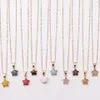 12 Colors Natural Gemstone Star Pendant Necklaces Fashion Choker Charms Gold Color Metal Collar Necklace For Women Neck Jewelry