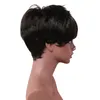 Kurze Bob Synthetische Perücke Schwarz Welle perruques de cheveux humains Simulation Menschliches Remy Haar Perücken Für Frauen WIG-112