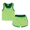 Mudkingdom Kız Erkek Spor Kıyafetleri Katı Kolsuz Yelek Yaz Şort Set 210615