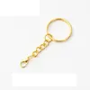 2021 рекламный розовый золотой металл DIY раскол ключевому кольцо с цепочками брелок кольцевые детали разделены с открытой ключевой цепочкой ключей