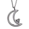 Women Star Moon Floating Locket Necklace Gold Chains Openable Open Living Memory Pendant DIY Fashion Jewelry gift