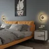 Wall Lamps Nordic Clock Lamp Shape Acrylic Gold Metal Led Remote Control Living Room Decor Sconce Bedroom Hallway