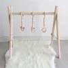 Cadre de jeu de gymnastique pour bébé de Style nordique en bois pour bébé pépinière sensorielle anneau-jouet à tirer 210320