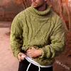 Plus storlek mens turtleneck tröja mode höst vinter pullovers full ärm stickad tröja Lugentolo män