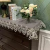 Bordduk Rektangel Europa Kaffe Broderad Lace TV Cabinet ShopBox Cover Cloth Tyg Long Strip Damm 211103