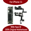 64GB 128GB 256GB placa original para o iPhone 11 com identificação facial iOS sistema lógico placa mainboard limpo iCloud