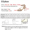 Été automne sexy 340 Eilyken Mesh Sandales Femelle Toe Toe High Talon Lace Up Cross Cross Tietto Hollow Robe Pumps Chaussures 210324