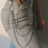 Punk Hip-Hop Trendy Single / Three Layer Pase Blue Chain Waist Spodnie łańcuchowe Dżinsy Długie Metalowe Odzież Akcesoria Biżuteria Moda