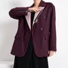 Printemps doux femmes veste revers couleur unie fermeture éclair double boutonnage chic blazer costume manteau dames costumes outwear16Q206 210510