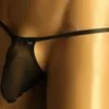 Mutande da uomo sexy slip a vita bassa in rete perizoma perizoma t-back intimo elasticizzato in seta di ghiaccio gay guaina per pene bikini sospensorio218p