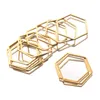 10 stks Polygon Charm Vergulde Rvs Open Zeshoek Bezel Connectors Hollow Resin Frame Mold DIY Earring Sieraden Maken