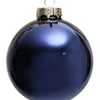 Promotion - 5PCS / Pak, Hemhändelse Party Jul Xmas Dekoration Ornament 80mm Målad Navy Blue Glass Bauble Ball Matte 211105