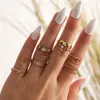 14pcs / sets encantos cor de ouro conjunto de anéis de junção para mulheres requintado brilhante cristal pedra acessórios de jóias